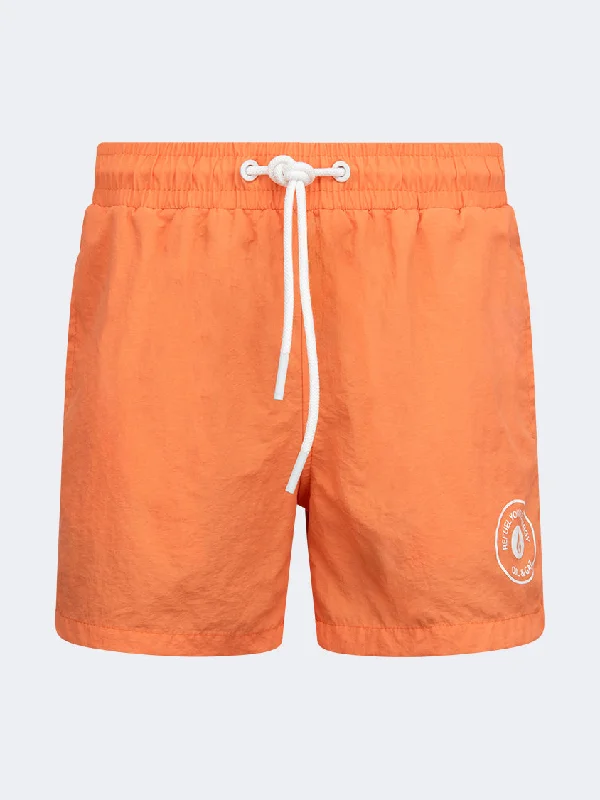 Pink One-Pieces for Feminine -Oil And Gaz Plain Kids-Boys Swim Short Orange