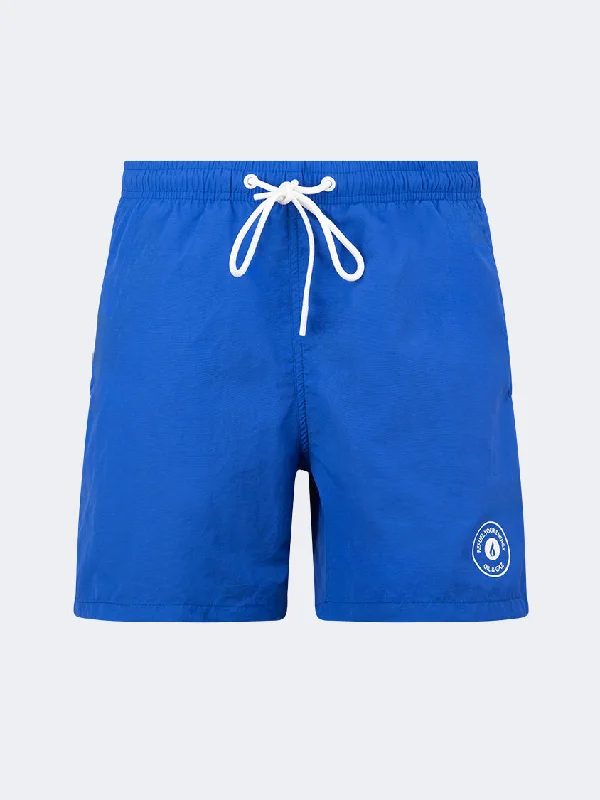 Off-Shoulder One-Pieces for Elegance -Oil And Gaz Quick Drying Men Swim Short Blue