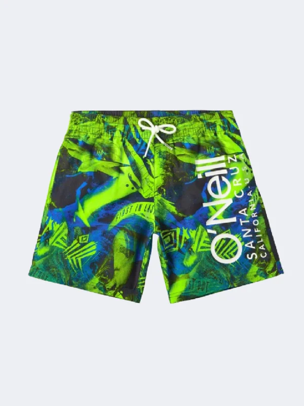 School One-Pieces for Uniform -ONeill Cali Crazy 14 Inch Boys Beach Swim Short Blue Crazy Jack