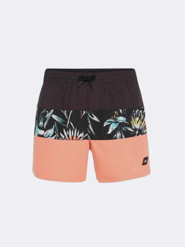 Punk One-Pieces with Spikes -ONeill Mixmatch Cali 15 Inch Men Beach Swim Short Black Tropicana