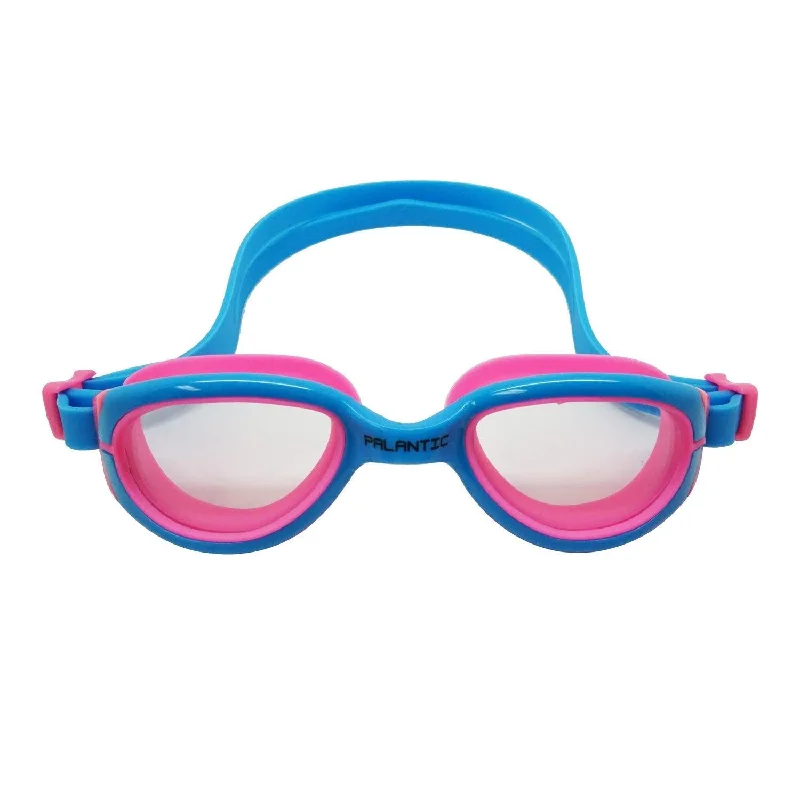 Geometric One-Pieces for Design -Palantic Jr. Silicone Swim Goggles, Blue/Pink