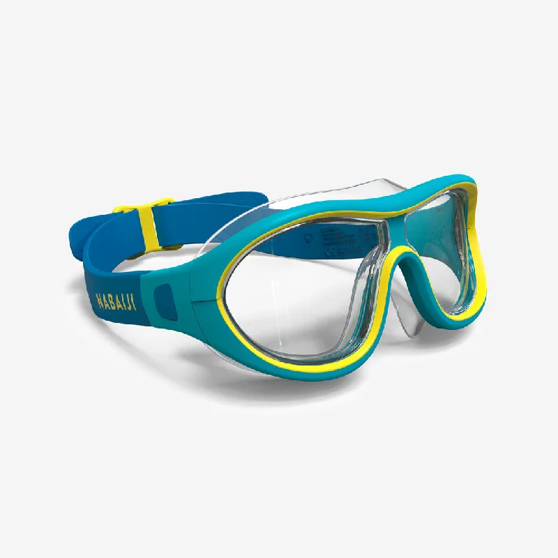 Gothic One-Pieces with Dark Tone -Pool mask SWIMDOW - Clear lens - Kids' size - Blue yellow