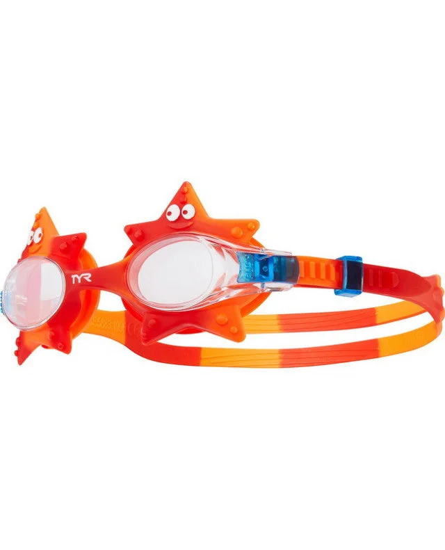 Polyester One-Pieces for Easy -Tyr Kids Swim Lgswstar-158 Swimple Starfish Red Goggles