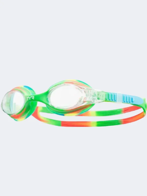 Maxi One-Pieces for Graceful -Tyr Swimple Tie Dye Kids Swim Goggles Green/Orange/Blue