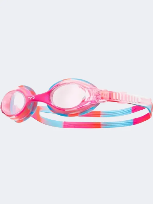 Sheath One-Pieces for Sophisticated -Tyr Swimple Tie Dye Kids Swim Goggles Pink/White/Blue