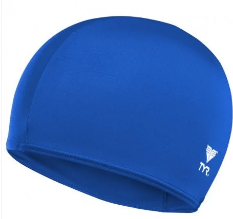 Adjustable One-Pieces for Fit -Tyr Unisex Swimming Lcy-428 Solid Lycra Blue Swim Cap