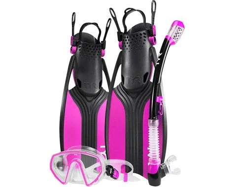 Satin One-Pieces for Shiny -Tyr Women Swimming Lvmsf-694 Voyagr Msk Snrkl Fin Pink/Black Fins