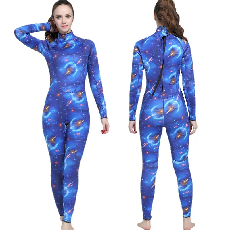 Minimalist One-Pieces for Simplicity -Women 3mm Neoprene Zipper Swimsuit Full Body Jumpsuits Wetsuits Swimming Surfing