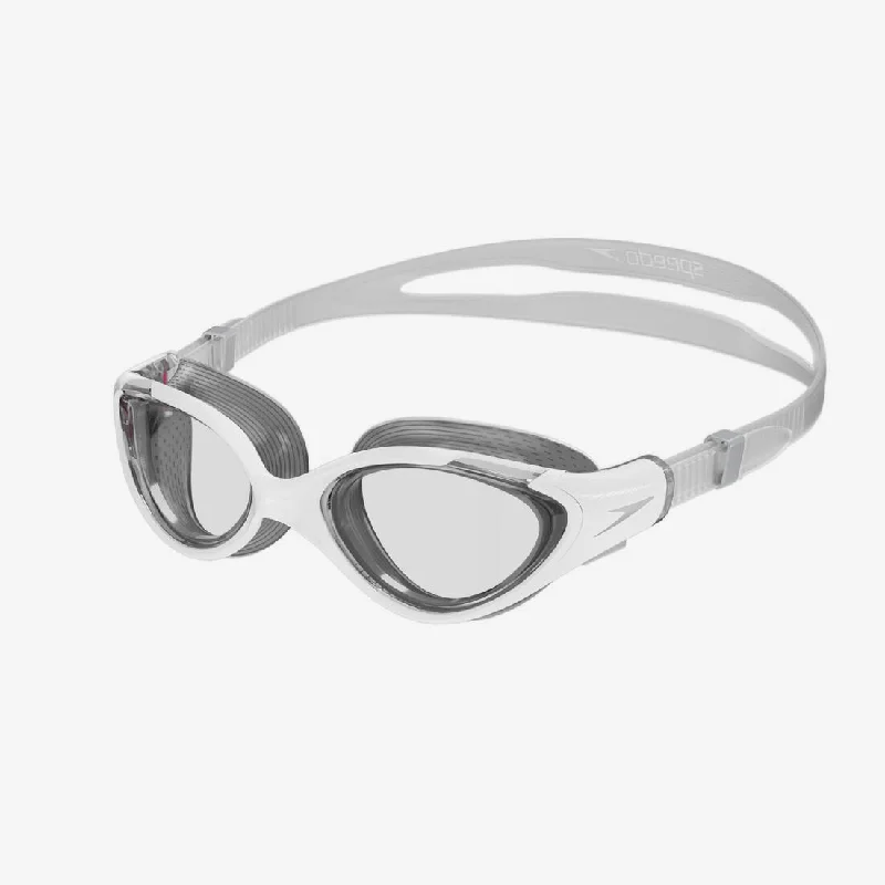 Wool One-Pieces for Warmth -Women's swimming goggles SPEEDO BIOFUSE 2.0 white grey