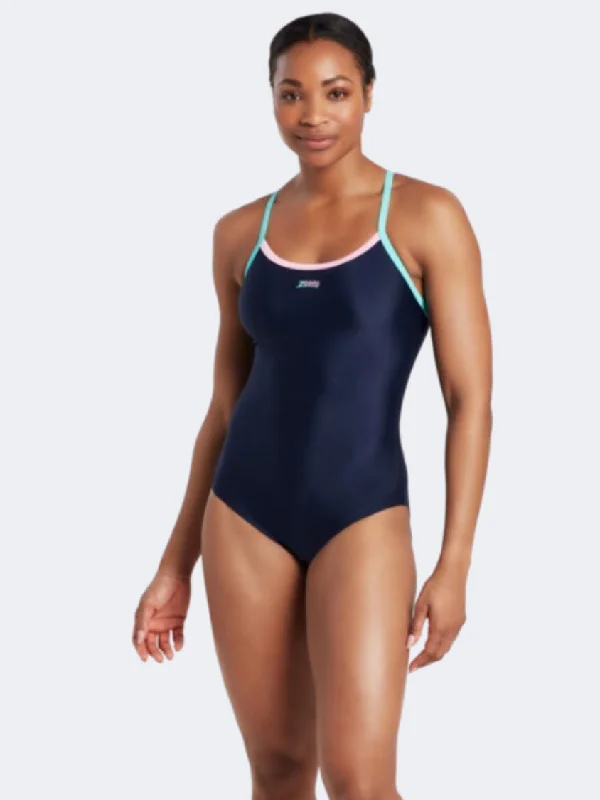 Black One-Pieces for Versatile -Zoggs Cannon Strikeback Women Swim Monokini Navy/Pink