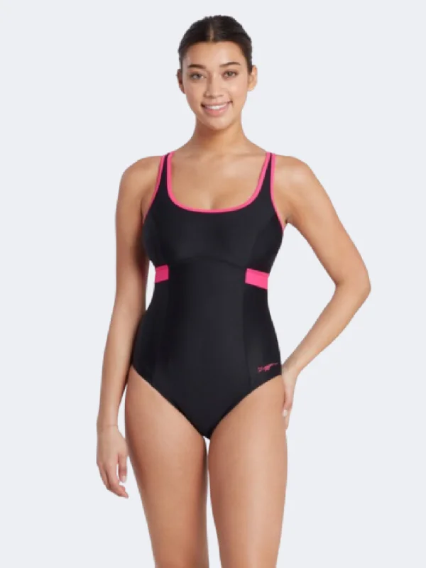 Peplum One-Pieces for Feminine -Zoggs Dakota Women Swim Monokini Black