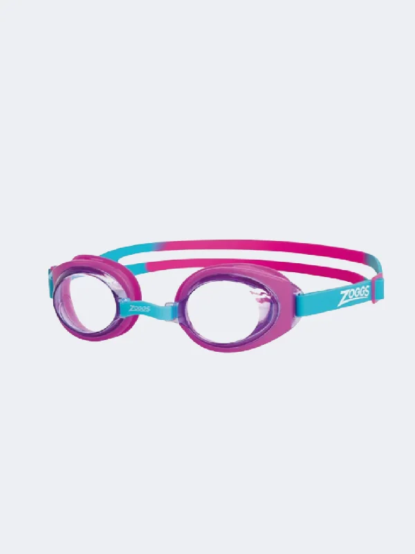 Long-Sleeved One-Pieces for Coverage -Zoggs Little Ripper Kids Swim Goggles Pink Turquoise