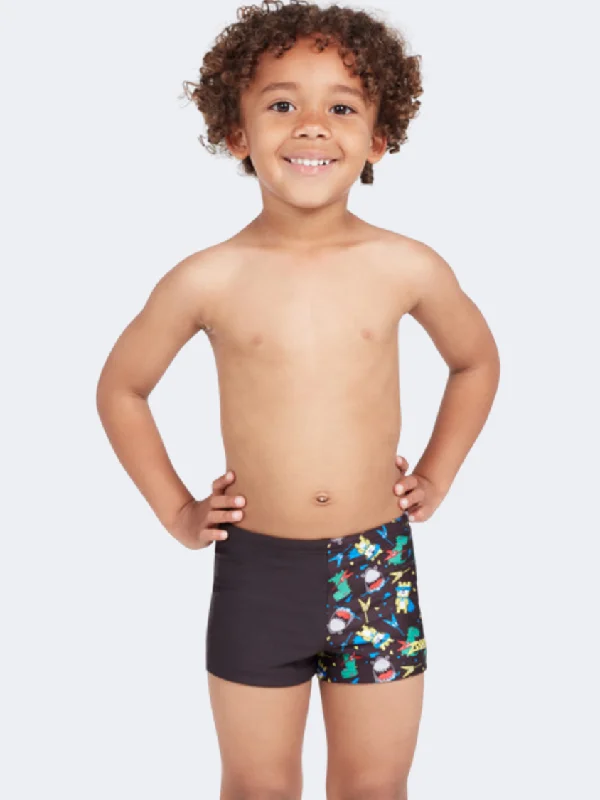 Party One-Pieces for Night Out -Zoggs Rock Star Hip Racer Boys Swim Swim Short Black/Multi