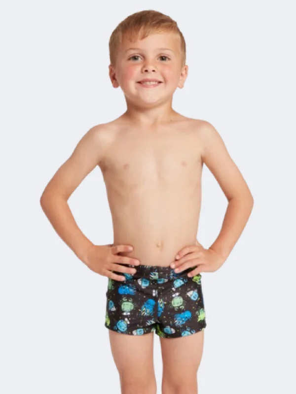 Vintage One-Pieces for Nostalgia -Zoggs Sea Play Hip Racer Boys Swim Tight Black/Blue/Green