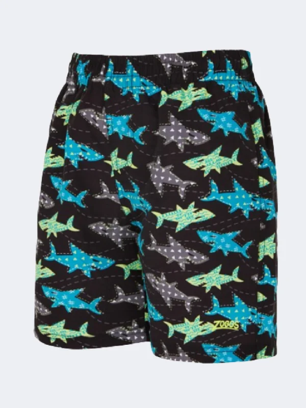 Cooking One-Pieces for Kitchen -Zoggs Sharks Shiver Boys Swim Short Blue/Green/Black