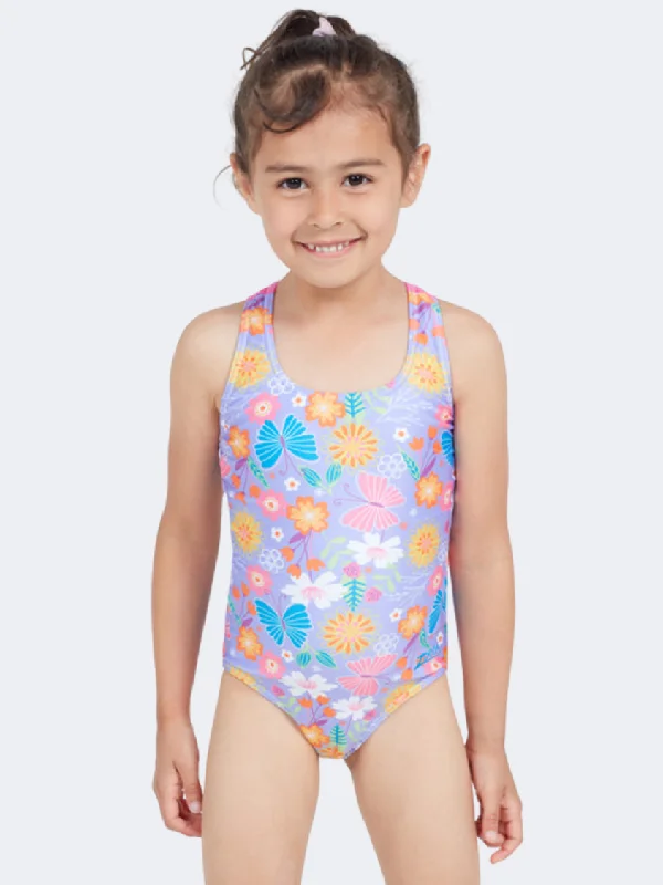 Cocktail One-Pieces for Event -Zoggs Sizzle Print Actionback Kids-Girls Swim Monokini Multicolor