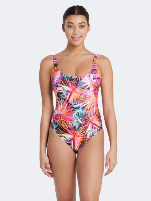 African One-Pieces with Culture -Zoggs Sleekback Women Swim Monokini Multicolor