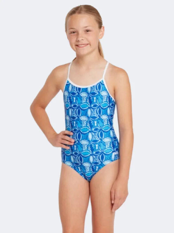 Hippie One-Pieces with Beads -Zoggs Sprintback Girls Swim Monokini Blue