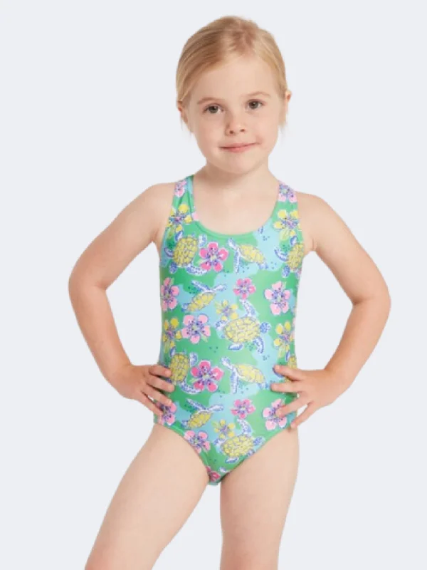 Minimalist One-Pieces for Simplicity -Zoggs Turtles Actionback Girls Swim Monokini Multicolor